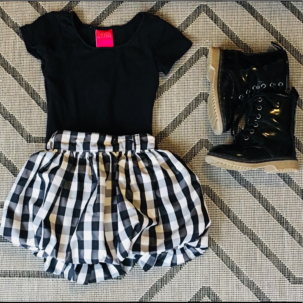 Buffalo Check Bubble Skirt